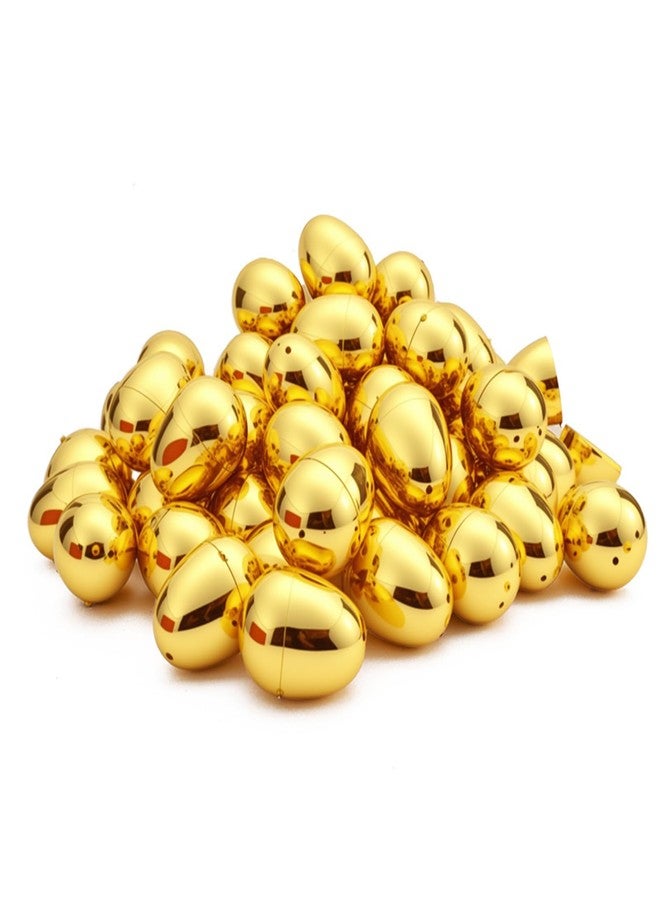 SISABAMA 15 Pcs Fillable Golden Eggs Easter Plastic Empty Large DIY Crafts Hunt Games Party Favor Stuff - Image 3